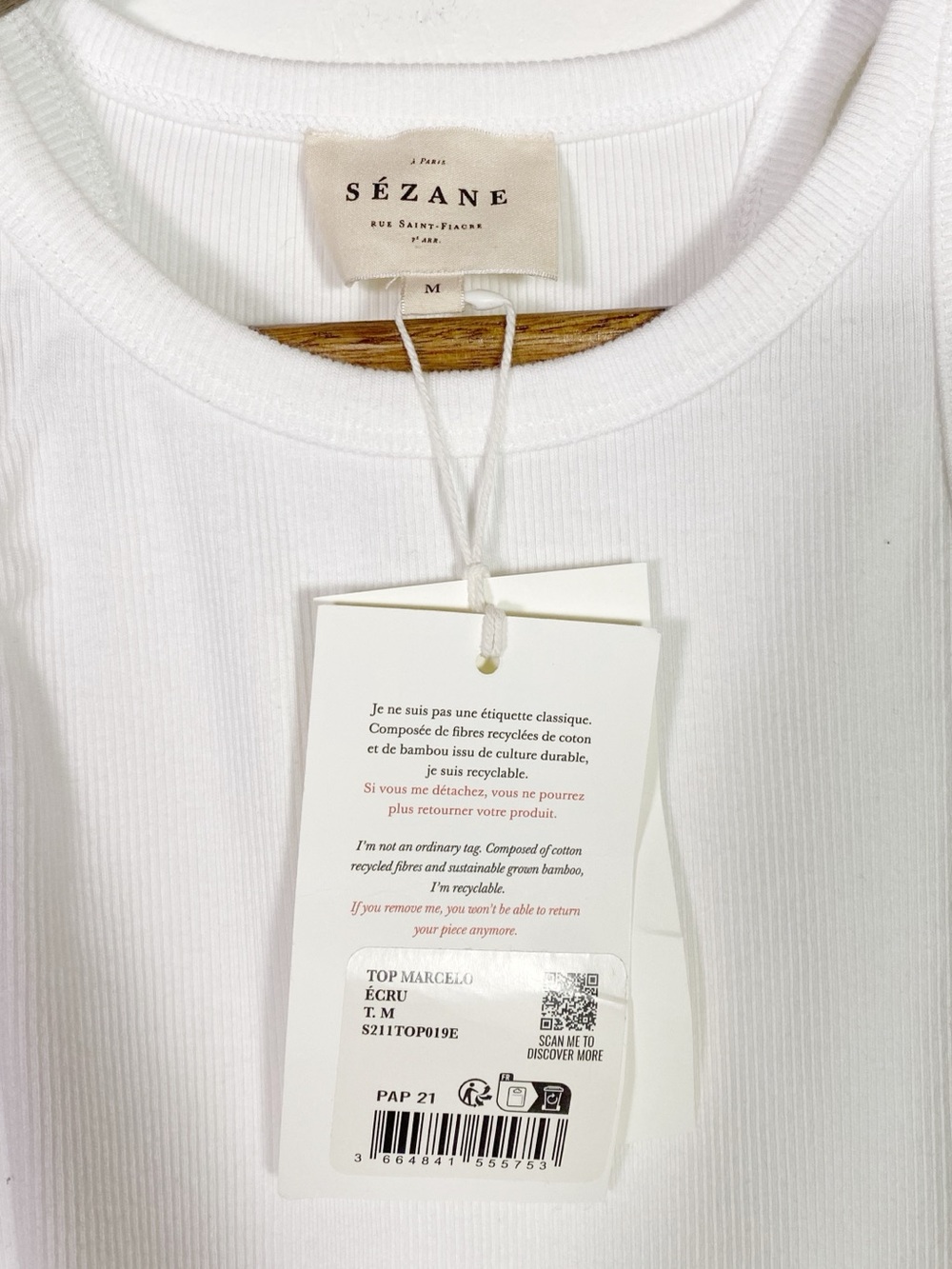 Sezane Marcelo Tank White - Picture 3 of 5